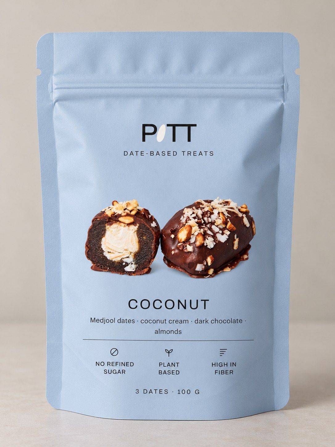 The PITT Coconut pouch: three stuffed dates, 100 g