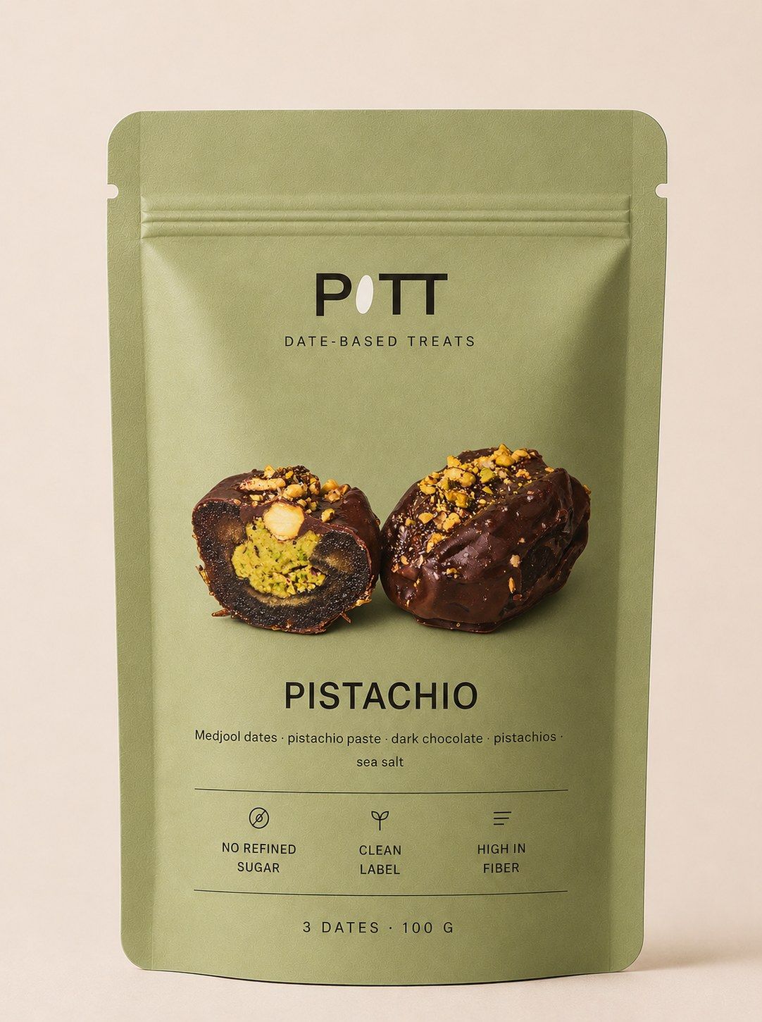 The PITT Pistachio pouch: three stuffed dates, 100 g